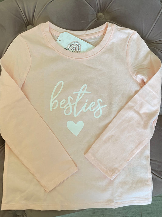 BESTIES long sleeve tee pink (MINI)